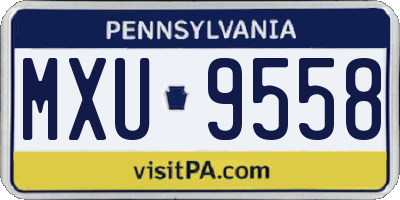 PA license plate MXU9558