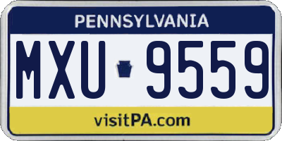 PA license plate MXU9559