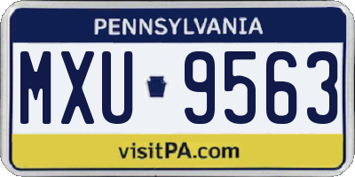 PA license plate MXU9563