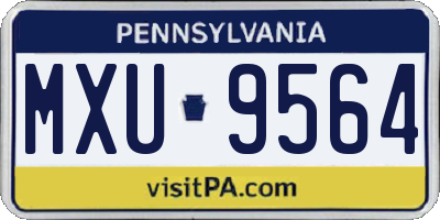 PA license plate MXU9564