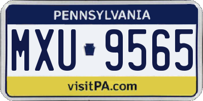 PA license plate MXU9565