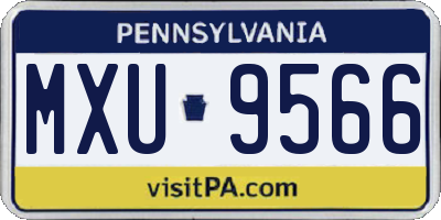 PA license plate MXU9566