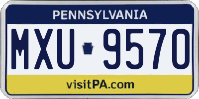 PA license plate MXU9570
