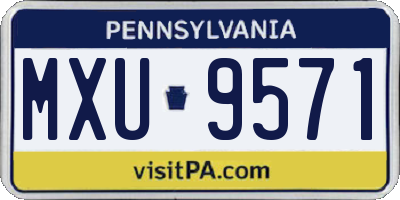 PA license plate MXU9571