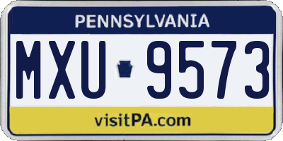 PA license plate MXU9573