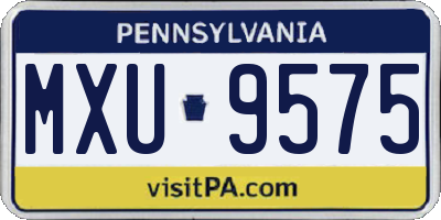 PA license plate MXU9575