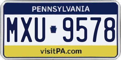 PA license plate MXU9578
