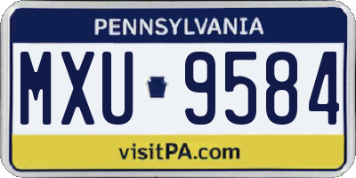 PA license plate MXU9584