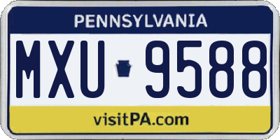 PA license plate MXU9588