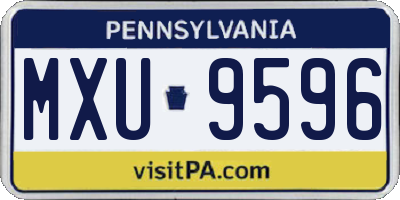 PA license plate MXU9596