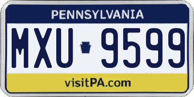 PA license plate MXU9599