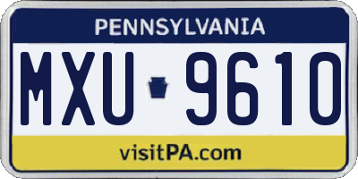 PA license plate MXU9610