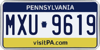 PA license plate MXU9619