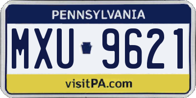 PA license plate MXU9621