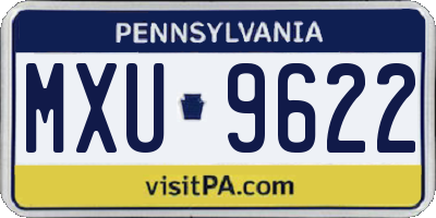 PA license plate MXU9622