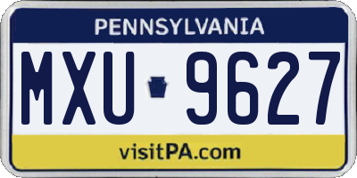 PA license plate MXU9627