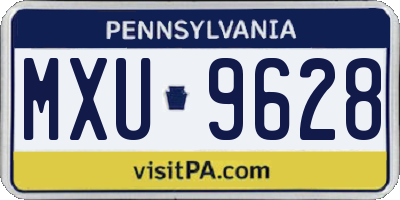 PA license plate MXU9628