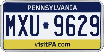 PA license plate MXU9629