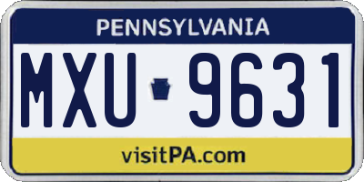 PA license plate MXU9631