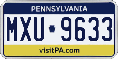PA license plate MXU9633