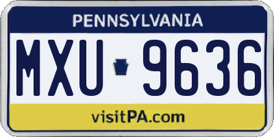 PA license plate MXU9636