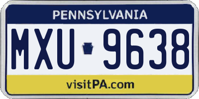 PA license plate MXU9638