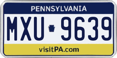 PA license plate MXU9639