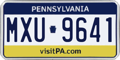 PA license plate MXU9641