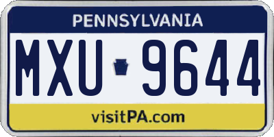 PA license plate MXU9644