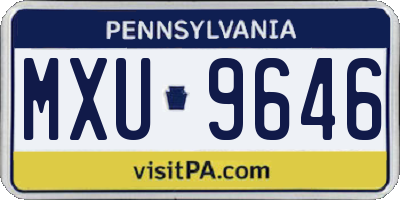 PA license plate MXU9646