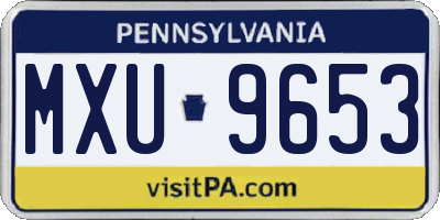 PA license plate MXU9653
