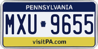PA license plate MXU9655