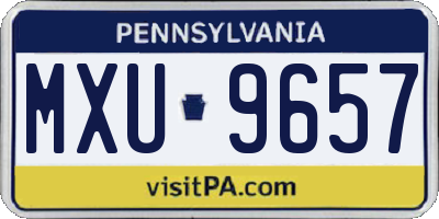 PA license plate MXU9657