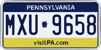 PA license plate MXU9658