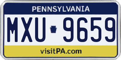 PA license plate MXU9659