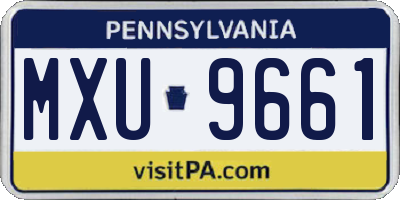 PA license plate MXU9661