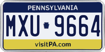 PA license plate MXU9664