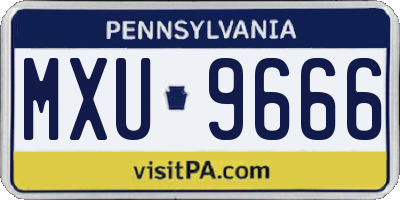 PA license plate MXU9666