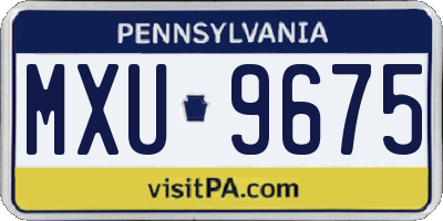 PA license plate MXU9675