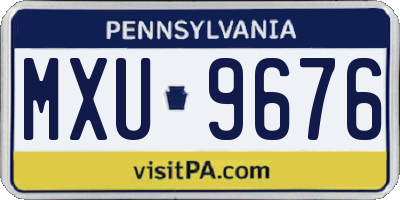PA license plate MXU9676