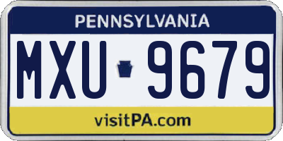 PA license plate MXU9679