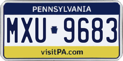 PA license plate MXU9683