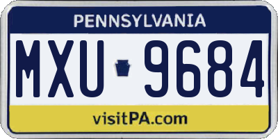 PA license plate MXU9684