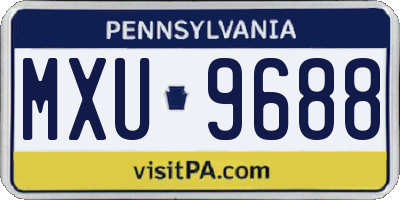 PA license plate MXU9688