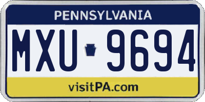 PA license plate MXU9694