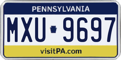 PA license plate MXU9697