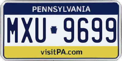 PA license plate MXU9699