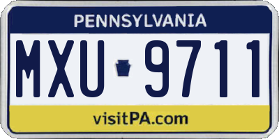 PA license plate MXU9711