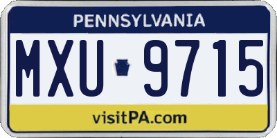 PA license plate MXU9715
