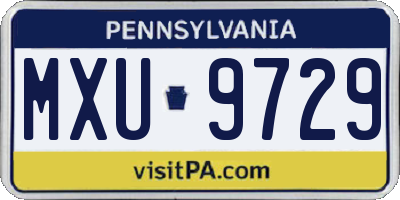 PA license plate MXU9729
